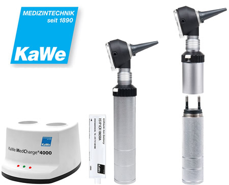 Аккумуляторный и шеткерный отоскоп KaWe